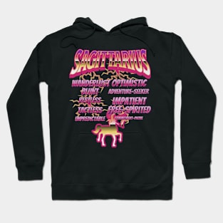 Sagittarius Retro 90s Band Zodiac Birthday Traits Lightning Hoodie